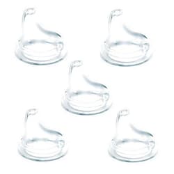 NUK Replacement Silicone Spout for Select NUK Cups, Spill-Proof, Soft Spout, Dishwasher-Safe, BPA-Free, Clear, Pack of 5
