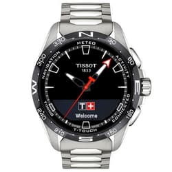 Tissot Unisex T-Touch Connect Solar Antimagnetic Titanium Case Swiss Tactile Quartz Watch with Strap, Grey, 23 (Model: T1214204405100)