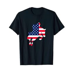 Equestrian by Hudsy Budsy Equestrian American Flag Hunter Jumper Horseback Rider T-Shirt for Women Kids Men
