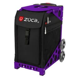 JUSTSWAG Sport Obsidian Rolling Bag with Purple Frame (flashing wheels)