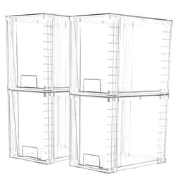 Vtopmart 4 Pack Clear Stackable Storage Drawers,9.7