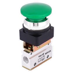 Walfront 2 Position 3 Way G1/8 Pneumatic Momentary Mechanical Valve Pneumatic Mechanical Valve Green Mushroom Push Button Switch MOV-03A