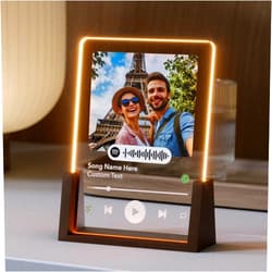 Bunny Badges Personalized Spotify Plaque - Upload Your Own Photo and Song - Custom Gift for Girlfriend or Boyfriend