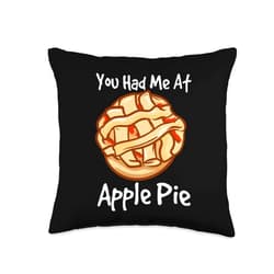 FRESAN Baking Apple Pie Lover Thanksgiving Food American Dessert Caramel Apple Pie Throw Pillow, 16x16, Multicolor