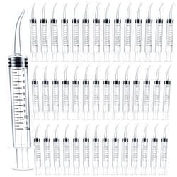 Zhengmy 100 Pack Dental Syringe with Curved Tip 12ml Dental Syringe Disposable Irrigation Syringe for Tonsil Stones Squirt Liquid Injection Mouthwash Cleaner Oral Dental Care