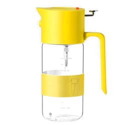 HOZETOKE Deluxe Olive Oil Dispenser and Sprayer - Versatile 2 in 1 Leak-Proof Oil Spray Bottle - 550ml Essential for Health-Conscious Cooks, Yellow