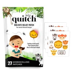 Quitch Mosquito Bite Relief Safari Animal Patches, Bug Bite Anti Itch Cream Alternative for Kids and Baby, Insect Bite Relief, After Bite Relief, Travel Essential for Summer Camp, Cruise and Outdoors