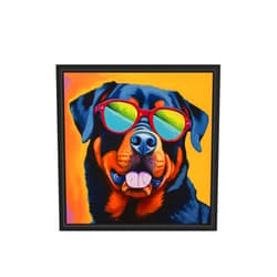 HomeArtPrint Rottweiler Dog Art Print Poster, Wall art Painting Decor, Puppy Pop Art Home Decor Artwork For Bedroom Living Room Bathroom Decor, Puppies Colorful Photo (Rottweiler Sunglasses, 11x11 inches (Unframed))
