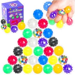 Chshhuao 20Pcs Mini Stress Balls, Stress Balls Fidget Toys for Adults, Squishy Squeeze Balls Bulk, Party Favor Goodie Bags Stuffer