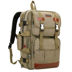 WITZMAN Canvas Travel Backpack for Men Large Laptop Backpack Fit 17 inch Carry-on Airline Approved Convertible Shoulder Rucksack(A6617-3 Army Green)