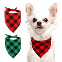 Kytely Christmas Dog Bandanas 2 Pack, Premium Durable Dog Christmas Scarf Bid for Boy and Girl, Multiple Sizes Offered, Holiday Bandana for Medium Large and Extra Large Dogs (Small)