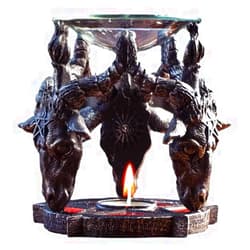 Ebros Gift Paranormal Pagan Occult Wicca Baphomet Sabbatic Goats Head Candle Heat Oil Burner Tart Warmer Aroma Scent Figurine Home Fragrance Decorative Aromatherapy