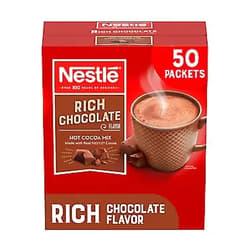 Nestle Hot Cocoa Nestle Hot Chocolate Packets, Hot Cocoa Mix, Rich Chocolate Flavor, Made with Real Cocoa, 50 Count (0.71 Oz each), 35.5 Oz