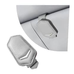 Gasedin Sunglass Holder for Car Visor, Carbon Fiber Leather Vehicle Eyeglasses Hanger Mount, Magnetic Eyeglasses Holder with Ticket Card Clip, Universal Interior Car Accessories (Gray)