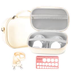 Bjabtan Breast Pump Storage for Hands-Free Breast Pumps with Nipple Ruler, Wearable Breast Pump Case Compatible with Momcozy/Willow/eufy/Security/Medela/Bluefair Wearable Breast Pumps