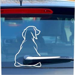 Gopkuniw Funny Dog Moving Tail Decal - Cute Dog Decal Car Rear Wipers Windshield Window - Waterproof Vinyl Cartoon Funny Dog Moving Tail Decals Stickers - White Puppy Car Wiper Sticker
