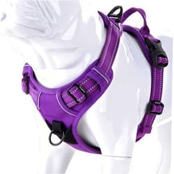 Juxzh Truelove Soft Front Dog Harness .Reflective No Pull Harness with Handle and 2 Leash Attachments