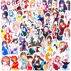 OUGERKID 100Pcs Anime Girl Stickers for Water Bottles,Waterproof Kawaii Hot Girl Stickers for Teens,Vinyl Cartoon Sexy Lady Decals for Laptop Guitar Hydroflask Scrapbooking Journaling