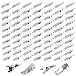 Elcoho 200 Pieces Metal Hair Clips Single Prong Curl Clips Silver Alligator Section Clips with Teeth Hairbow Accessory for Women Girls