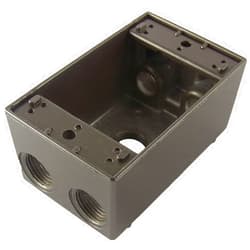 Greenfield Made in The U.S.A. B25BRS Series Weatherproof Electrical Outlet Box, Bronze