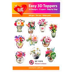Hearty Crafts Easy 3D Toppers Flower in Vases