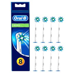 Oral-B CrossAction Toothbrush Heads Pack of 8 Replacement Refills for Electric Rechargeable Toothbrush, Mailbox Sized Pack