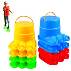 IROO Kids Balancing Stilts, 4 Pairs of Colorful Monster Feet Walking Stilts for Balance & Coordination, Indoor/Outdoor Activities Sensory Play Toy Gifts for Ages 3-6 Years Boys Girls (8 Stilts Total)
