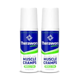 Theraworx Relief for Muscle Cramps Roll-On Fast-Acting Muscle Spasm, Leg Soreness with Magnesium Sulfate - 2.5 oz - 2 Count