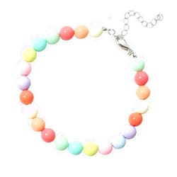 Generic Adjustable Dog Necklace for Women Cute Candy Flower Pearl Beaded Rhinestone Dog Jewelry Collar for Medium Large Dogs Cats (Color 7)