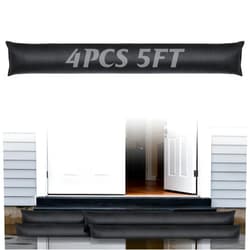 Biubee 4 Pack 5ft Sandless Flood Barriers for Home - Water Activated Barrier Sand Bags for Flooding Home Exterior Doors Garage Basement