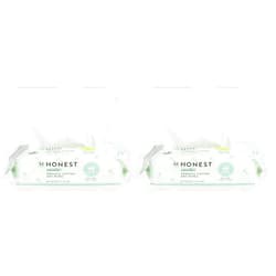 The Honest Company 100% Organic Cotton Dry Wipes | Hypoallergenic for Sensitive Skin, Dermatologist Tested, Safe for Newborns | 96 Count (2 Packs of 48)