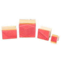 READY 2 LEARN Base 10 Block Stamps - Set of 4 - Wooden Stamps for Early Math Activities and DIY - Use for Flashcards, Worksheets, Homework and Scrapbooks