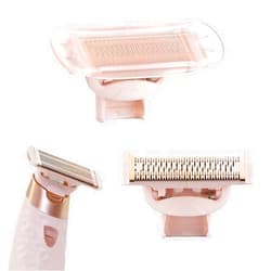 PAI4LEISI Flawless Nu Razor Replacement Heads, Rose Gold Plated Body With Covers, Compatible Hair Remover Head for Finishing Touch Women's Razor (2 Count)