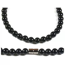 Auras by Osiris Mens Necklaces Healing Crystal Necklace 19/24/30 Inch Beaded Necklace Chains for Men 6/8/10/12/14/16mm Gemstone Necklace Handmade in USA 19.0 Inches 02: 8mm Black Onyx