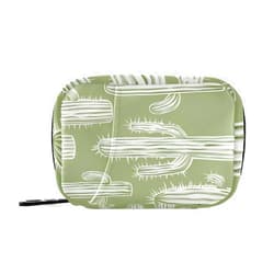 xigua Cactus Pill Case 7-Day Travel Pill Organizer Box with Zipper Closure for Vitamins, Medication and Supplements