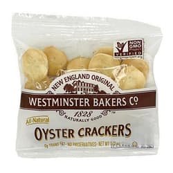 NSRONE New England Natural Bakers - Westminster Bakers Oyster Crackers Individual Packages - 40 Count (0.5 Ounce Each) - Oyster Crackers for Soup - With NSR One Bamboo Mini Spoon
