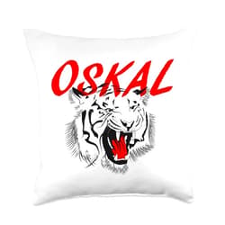Russian Prison Tattoo Design Studio Oskal Tiger Russian Prison Tattoo Throw Pillow, 18x18, Multicolor