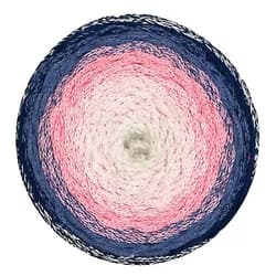 Filip Fil Twist Macrame Cake Ball Cotton Polyester Gradient Multi Color 8.8oz, 273yds (Navy & Pink)