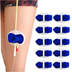 HNYG Statlock Catheter Holder,Catheter Stabilization Device,Catheter Urinary Leg Bag Legband Holder Sticker,Adhensive Catheter Leg Strap Hook and Loop,Catheter Supplies (10 Pack Blue)