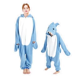 Geamiki Cartoon Animal Sleepsuit, Shark Jaws Cute Pajamas Robe Romper Sleepwear Cosplay Costume for Kids and Adults