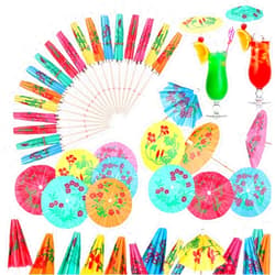 Boao 288 Pieces Cocktail Umbrella Picks Drink Picks Cocktail Parasols Assorted Umbrella Parasol Paper Cupcake Toppers for Party Favours Party Supplies
