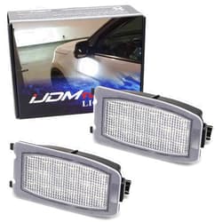 iJDMTOY White LED Under Side Mirror Puddle Lights Compatible With Land Rover Range Rover, Range Rover Sport, LR2 LR3 LR4, (Powered by 18 pcs White SMD LED Lights)