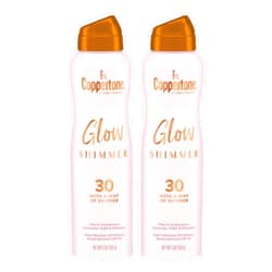 Coppertone Glow with Shimmer Spray Sunscreen, Broad Spectrum SPF 30 Sunscreen, 5 Oz, Pack of 2