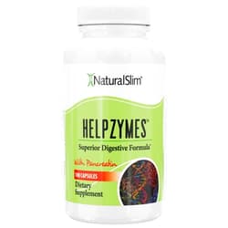 NaturalSlim Digestive Enzymes for Women & Men - Helpzymes Essential Enzymes for Digestion, Gut Health, Gas Bloating Relief with Bromelain, Ox Bile, Pancreatin. & Betaine HCL - 100 Capsules Solo