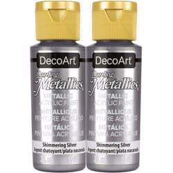 DecoArt Dazzling Metallics Acrylic Paint 2oz-Shimmer Silver
