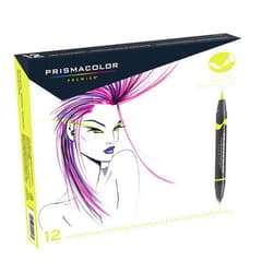 Prismacolor Premier Double-Ended Art Markers, Fine And Brush Tip, Adult Coloring, 12 Pack