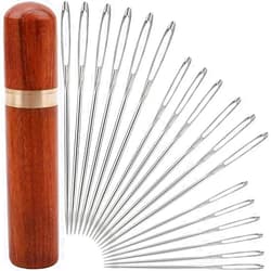 yklbpd 18 Pieces Large Eye Sewing Needles, Handmade Yarn Knitting Needles, Sewing Sharp Needles, Stainless Steel Embroidery Thread Needle Leather ​Needle Tapestry Needle