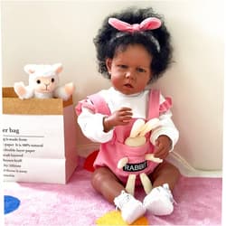 Cosheng Lifelike Reborn Baby Dolls Black Girl-20 Inch Realistic Newborn Baby Dolls African American Real Life Baby Doll Toy for Kids Age 3+