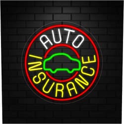 CommerceSigns Auto Insurance Neon Sign for Retail Displays | Value priced LED Flex Neon | Electronic Light Up LED Sign for Windows/Walls | 26