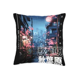 The Art of Print by MCMA - Digitally Enhanced Art Japanese Streetwear Retro Aesthetic Akihabara Tokyo Graphic Throw Pillow, 16x16, Multicolor